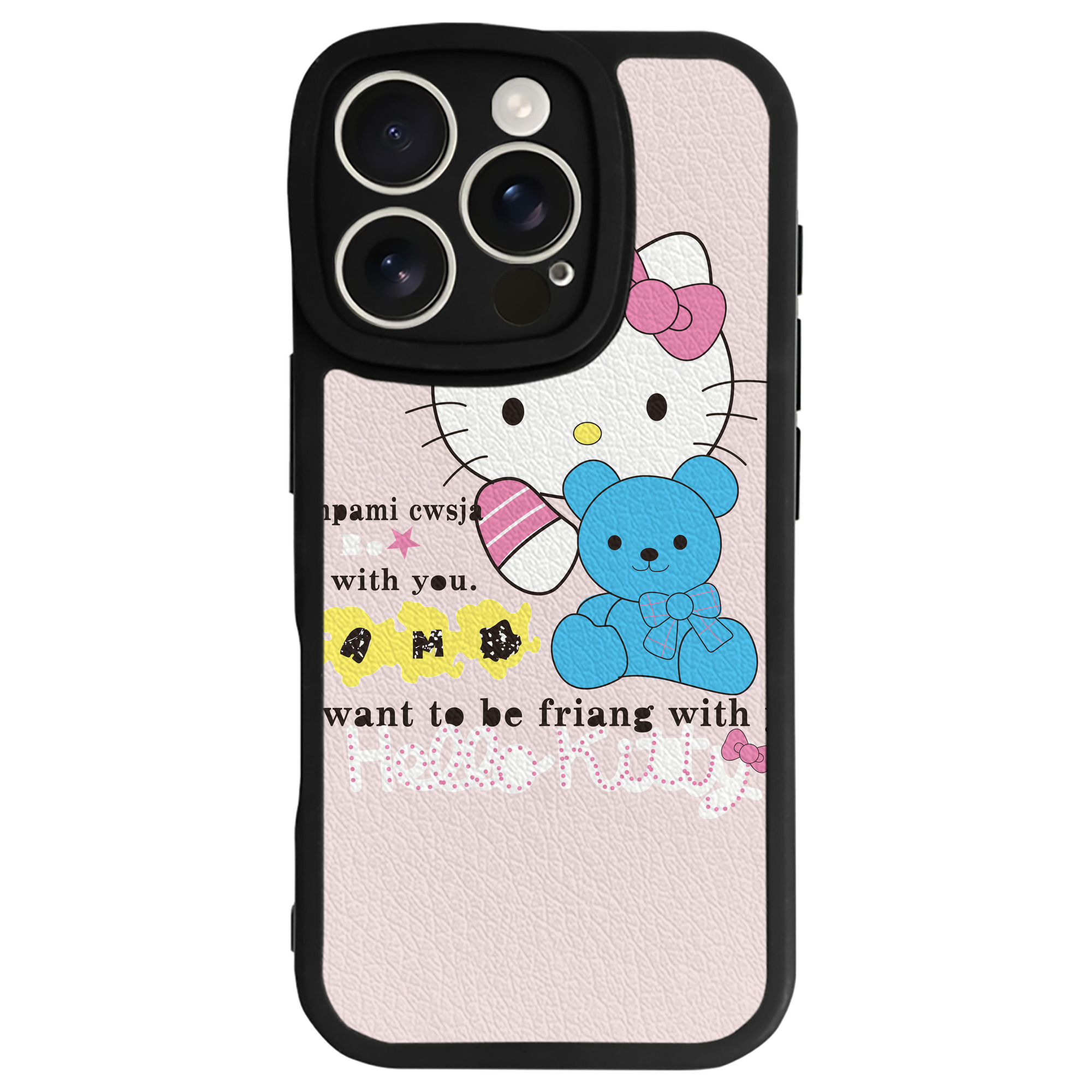（画像用） Hello Kitty ハローキティ 【iPhone 16シリーズ対応】シリコンスマホケース（レザー調） 材質：シリコン